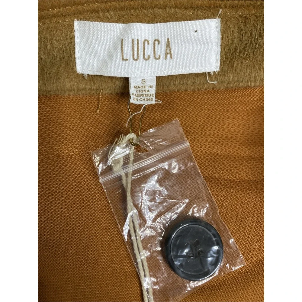 LUCCA‎ Jacket Coat Women's Brown Sz S Button Down Pockets Collared Shacket NWT